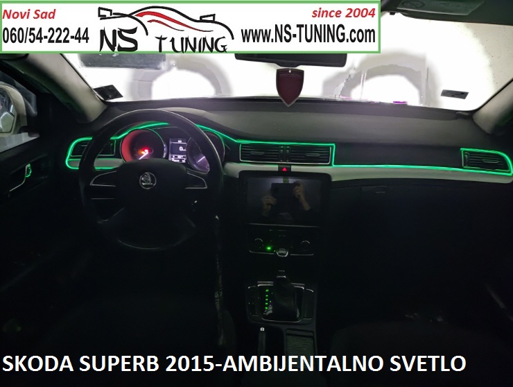 ambijentalno svetlo ugradnja novi sad ns tuning skoda superb vise boja kotrola preko mobilnog